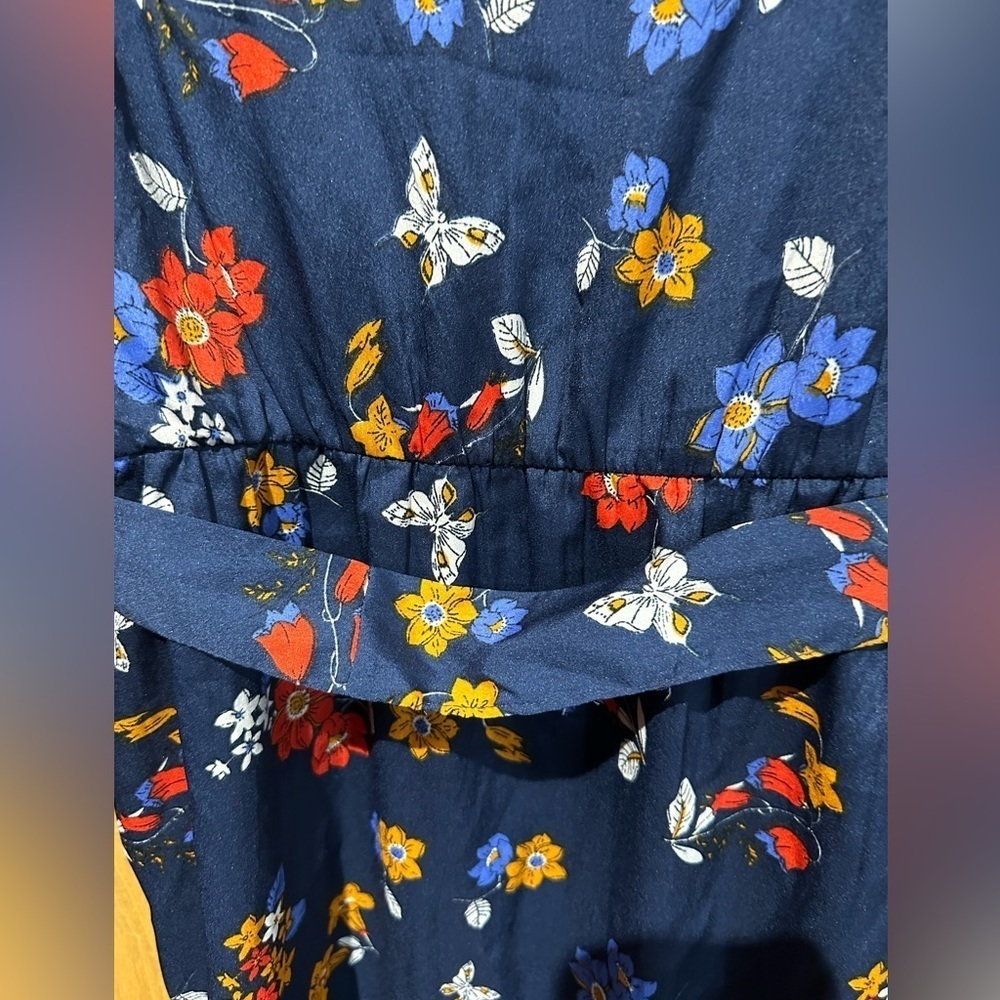 - Butterfly floral mixed print navy multicoloured dress size 14 new newlook - Picture 4 of 11